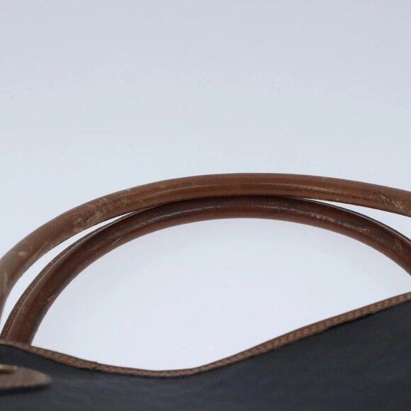 GUCCI Micro GG Canvas Hand Bag PVC Leather Black Brown Auth ep6684 - Picture 9 of 16